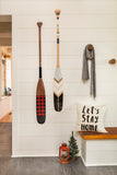 Supports en cuirs vertical pour pagaie|Vertical Canoe paddle leather hangers - Ropes and Wood